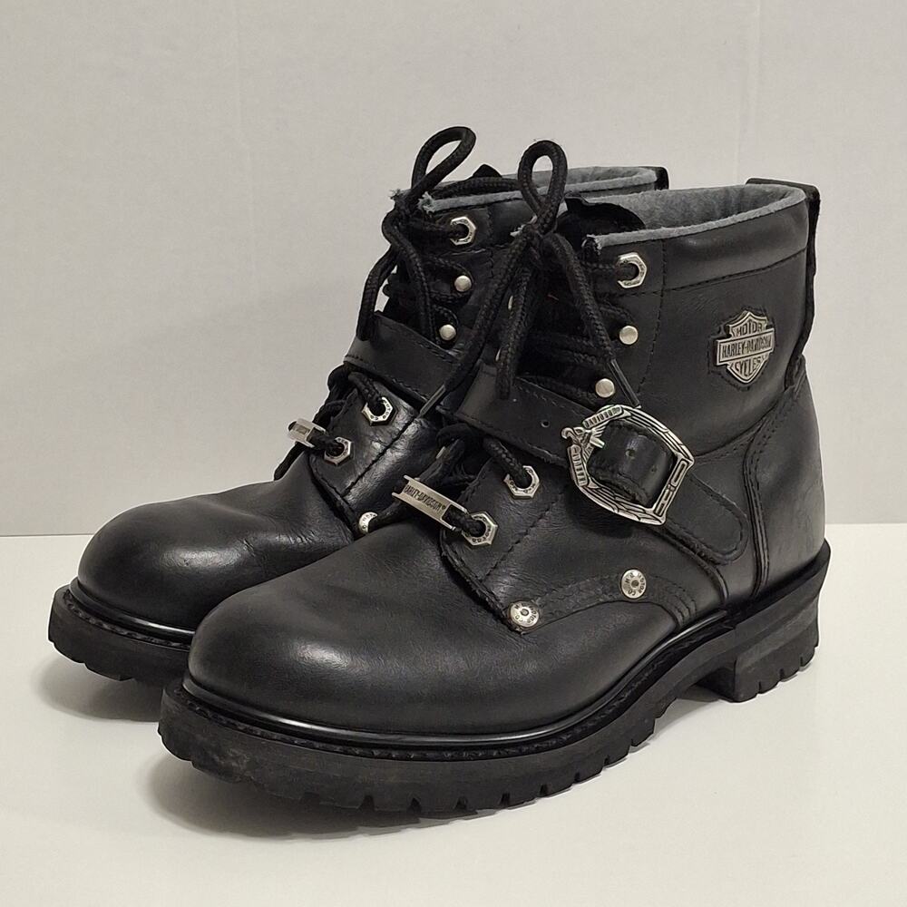 Harley Davidson Faded Glory Black Logger Women’s Boots Style 81024 Size 7.0